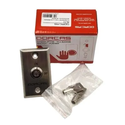 PULSADOR RECT.PL11/86X50X25MM 3A/36Vdc LLAVE RED.INOX DORCAS 