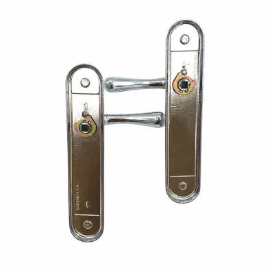 JUEGO MANIVELA C/PLACA 580/241x47mm LATON CROMO BRILLO BADENEN