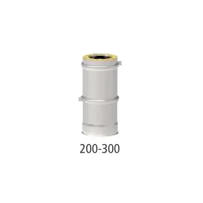 TUBO CHIMENEA EXTENSIBLE DOBLE PARED 125MM 200-300 MM INOX 304 -304 ROS