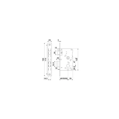 CERRADURA 3510-60-47 C/CILINDRO HL LATON F/C BATON