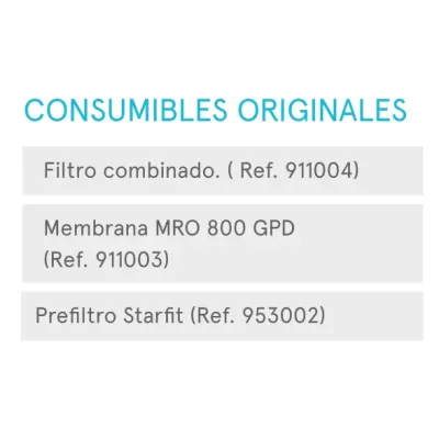 DEPURADORA OSMOSIS INVERSA NOKKA 91102 800GPD FLUJO DIRECTO KINETICO