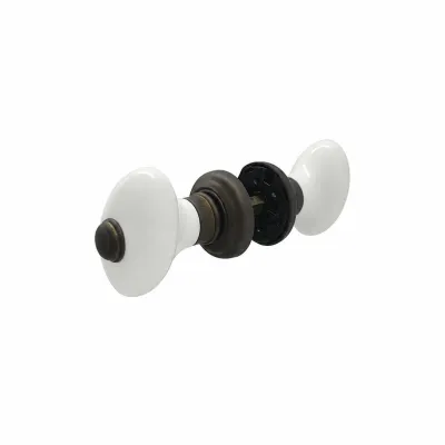 JUEGO POMO GIRATORIO 614/50mm BRUNITO ANTIGÜO BLANCO MANDELLI