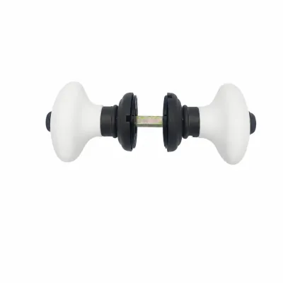 JUEGO POMO GIRATORIO 614/50mm BRUNITO ANTIGÜO BLANCO MANDELLI