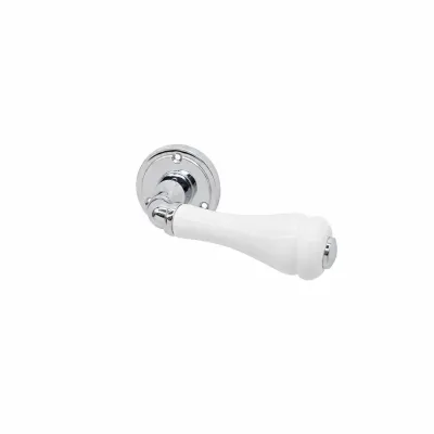 JUEGO MANILLA 712/55mm LATON CROMO INOXIDABLE PORCELANA BLANCO MANIGRIP
