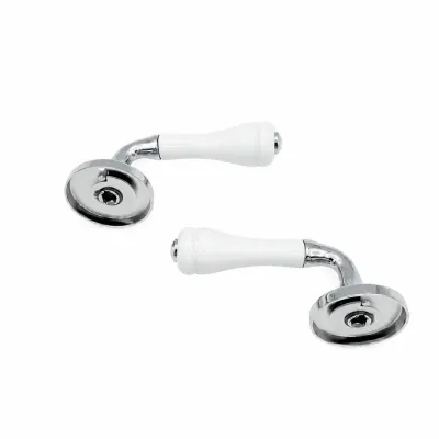 JUEGO MANILLA 712/55mm LATON CROMO INOXIDABLE PORCELANA BLANCO MANIGRIP