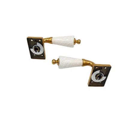 JUEGO MANIVELA 782C4000/60X40mm LATON PULIDO CROMO AZUL MANIGRIP