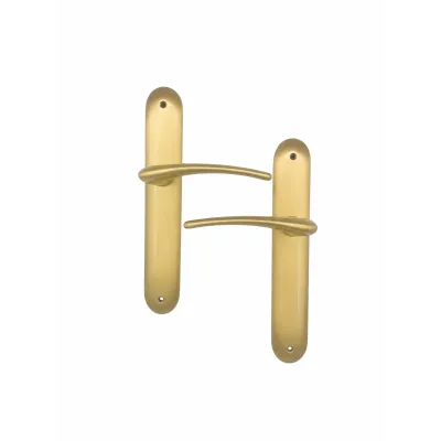 JUEGO MANIVELA C/PLACA 330-SF/245X39mm LATON ORO SATINADO MANIGRIP