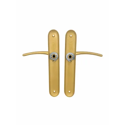 JUEGO MANIVELA C/PLACA 330-SF/245X39mm LATON ORO SATINADO MANIGRIP