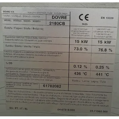 CHIMENEA HOGAR LEÑA INSERT 2180 CBGD DOVRE