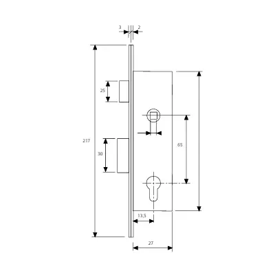 CERRADURA 2200/15/HZ C/CILINDRO TESA