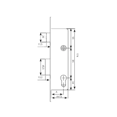 CERRADURA 4210/38 AI SIN CILINDRO TESA