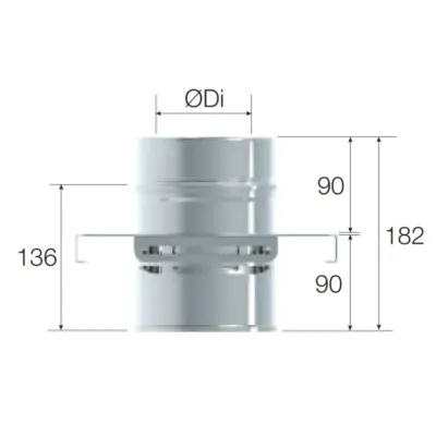 SOPORTE MURAL INTERMEDIO DOBLE PARED 125MM INOX AISI316L/304  4022061 ROS