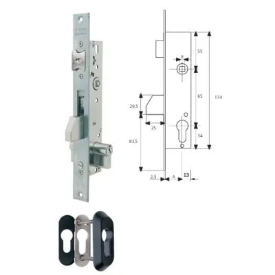 CERRADURA 2210/30/3NI C/CILINDRO TESA