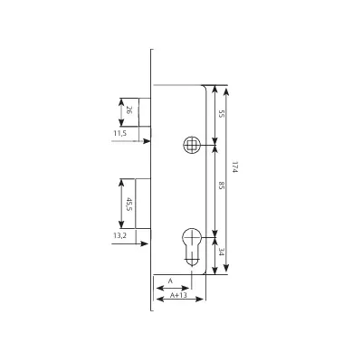 CERRADURA 4210/38/SSI SIN CILINDRO TESA