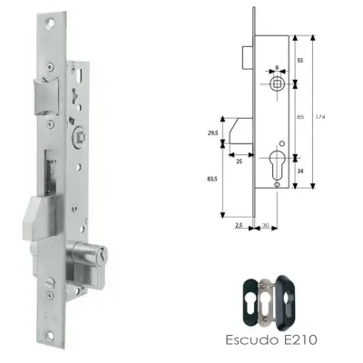 CERRADURA 2210/30/3AI CON CILINDRO TESA