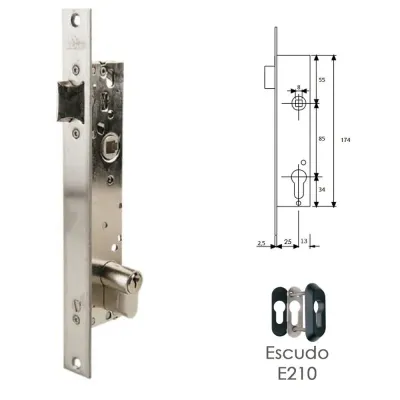 CERRADURA 2219/25/3AI CON CILINDRO TESA