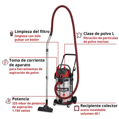 ASPIRADOR SECO-HUMEDO TE-VC 4090 SACL 2347445 EINHELL