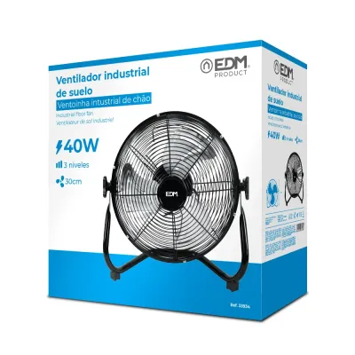 VENTILADOR SUELO INDUSTRIAL 33934/40W/30X41CM NEGRO EDM