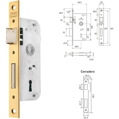 CERRADURA 2002/40/HL TESA