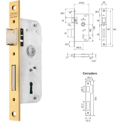 CERRADURA 2002/50/HL TESA