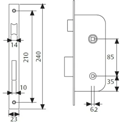 CERRADURA 2S34/60/RHN TESA
