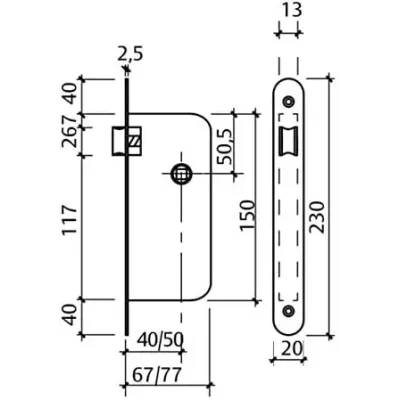 CERRADURA 135/58/CHN TESA
