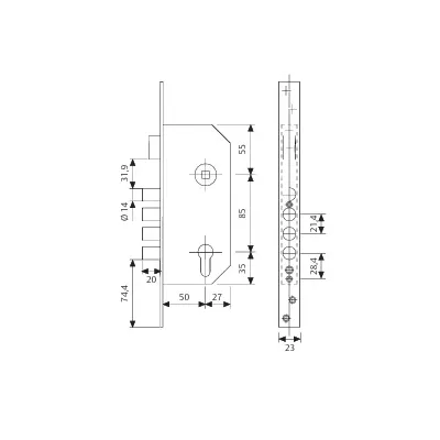 CERRADURA SEGURIDAD R200B566L C/CLINDRO T60 30x30 TESA
