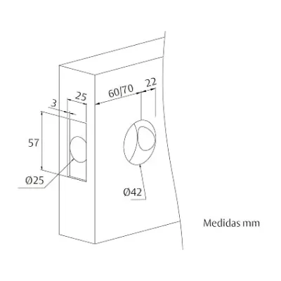 POMO PUERTA 393400CM CROMO MATE LLAVE TESA