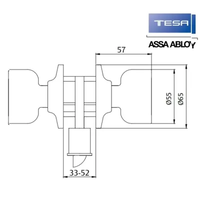 POMO PUERTA NOBEL 280260LP ORO TESA