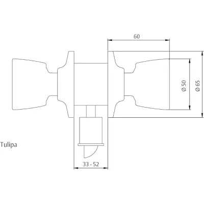 POMO TULIPA 3500 60/70 LATON MATE TESA