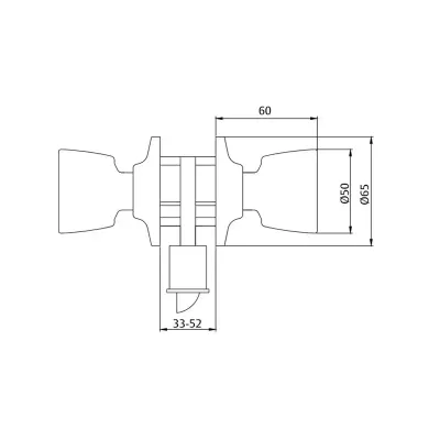 POMO PUERTA 250060LM  LLAVE LATON MATE TESA