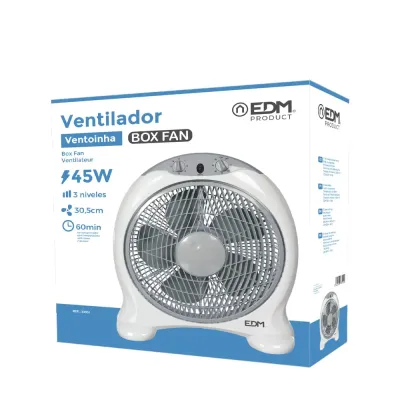 VENTILADOR BOX FAN 33951/45W BLANCO/GRIS EDM