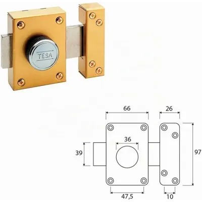 CERROJO 4101 AE SIN CILINDRO TESA