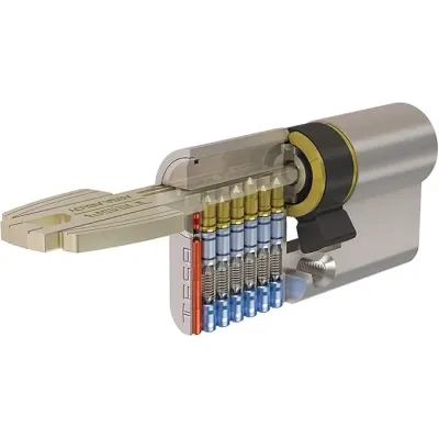 CILINDRO SEGURIDAD T60 M630/30x30 5 LLAVES 13.2 LEVA CORTA LATON TESA