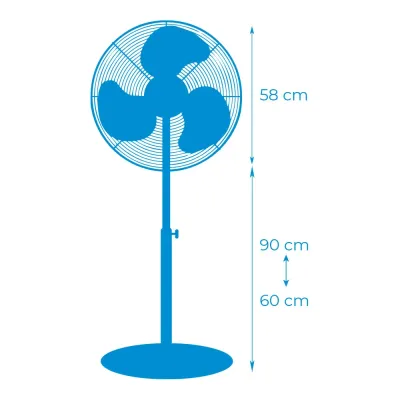 VENTILADOR PIE INDUSTRIAL 33528/80W/50CM NEGRO/CROMADO EDM 