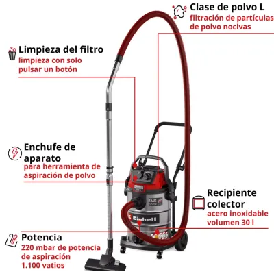 ASPIRADOR SECO-HUMEDO TE-VC 3080 SACL 2347440 EINHELL