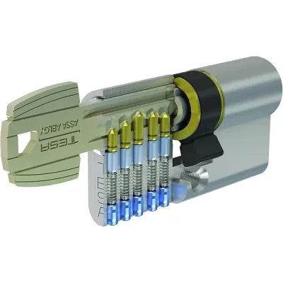 CILINDRO BOTON TE-5 5200 40x40 R13.2 LEVA CORTA NIQUEL TESA