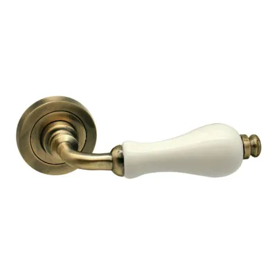 JUEGO MANILLA EQ-R891 LATON CUERO PORCELANA BEIGE JANDEL
