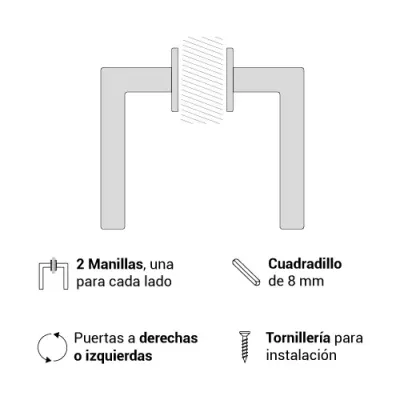JUEGO MANILLA EQ-R891 LATON CUERO PORCELANA BEIGE JANDEL