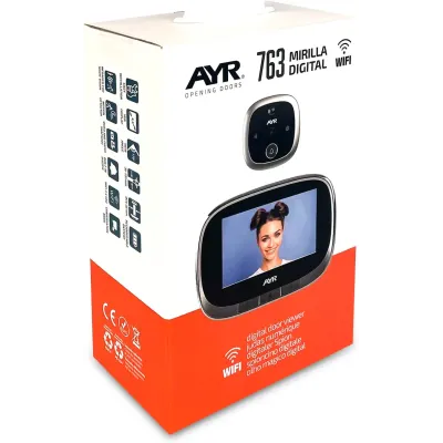MIRILLA DIGITAL CONNECT WIFI 763 SENSOR MOVIMIENTO CROMO MATE AYR