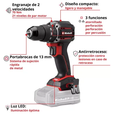 TALADRO PERCUTOR TP-CD 18/70-C LI-I BL-SOLO 4514340 EINHEL