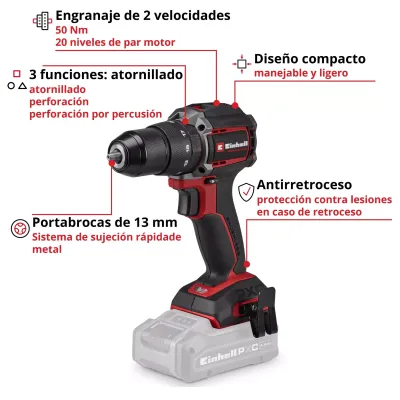 TALADRO A BATERIA TP-CD 18/50-C LI-I BL SOLO 4514400 EINHELL