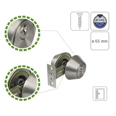 CERROJO MOD.1650/17385 EMBUTIR CON LLAVE CROMADO MATE AMIG