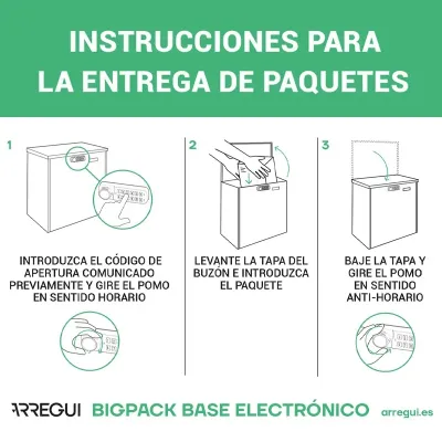BUZON BIGPACK BASE ELECTRONICO EP2104E NEGRO ARREGUI
