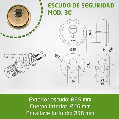 ESCUDO 7343/30-65 LATON CUERO AMIG