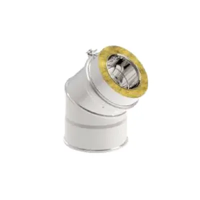 CODO DOBLE PARED 200MM 45 GR INOX AISI 304/304 2700265 ROS 