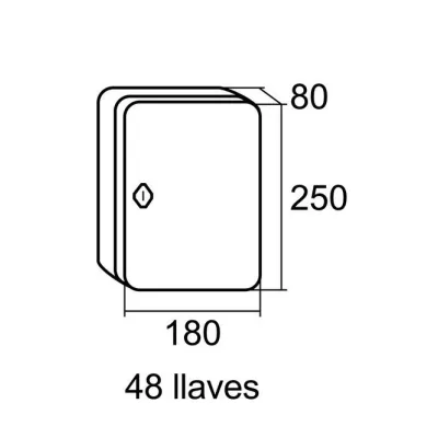 PORTALLAVES 04131/25X18X8CM 48 LLAVES ACERO BTV