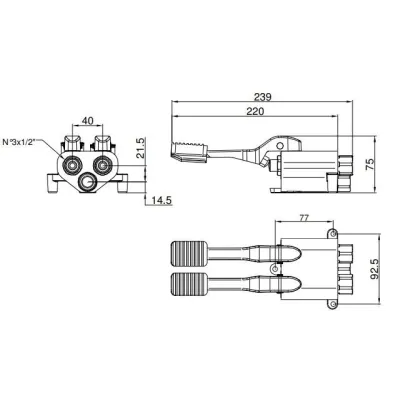 MEZCLADOR DOBLE PEDAL SUELO 02066 IDRAL 