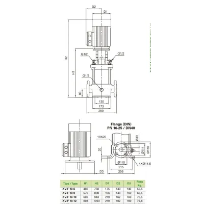 Bomba XV F10 12T IE3 SACI