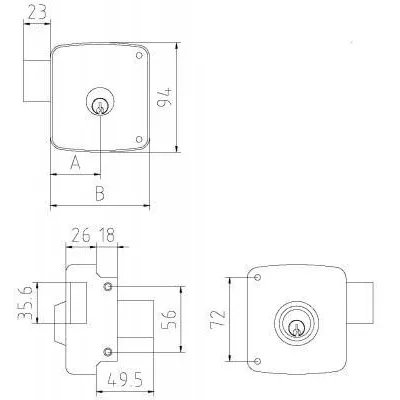 CERRADURA 2524 PR-8CM IZQIERDA SOBREPONER MCM